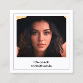 🌱 Life Coach Custom QR & Foto Vierkante Visitekaartje
