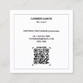 🌱 Life Coach Custom QR & Foto Vierkante Visitekaartje (Achterkant)