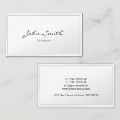 Life Coach Elegant White Visitekaartje (Voorkant / Achterkant)