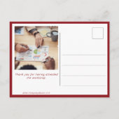 Life Coach Hartelijk dank voor uw workshopdeelneme Briefkaart (Achterkant)