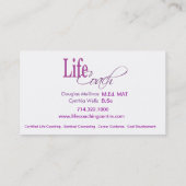 Life Coach I Persoonlijke doelen Spiritueel advies Visitekaartje (Achterkant)