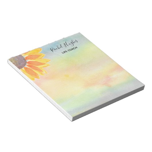 Life Coach Kleurrijk Zonnebloem Notitieblok (Schuin)