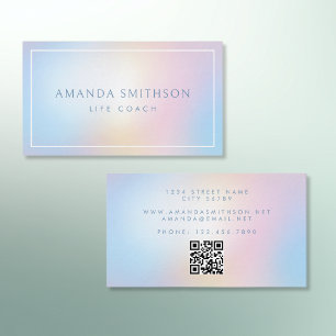 Life Coach Licht Zachte Gradient QR Code Visitekaartje