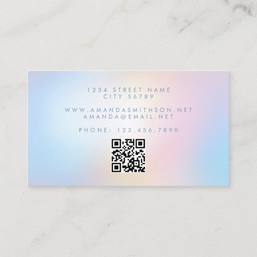 Life Coach Licht Zachte Gradient QR Code Visitekaartje (Achterkant)