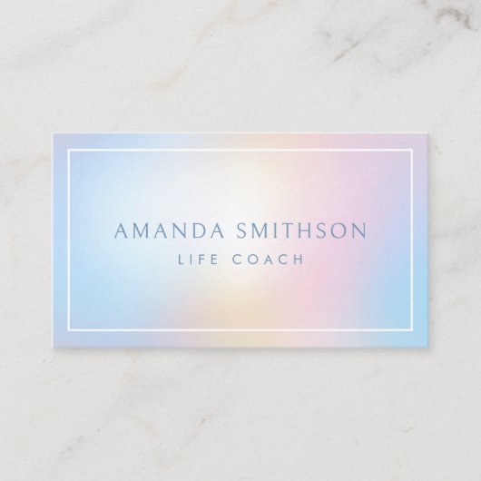 Life Coach Licht Zachte Gradient QR Code Visitekaartje (Voorkant)