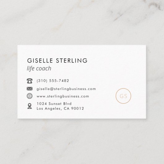Life Coach Luxe Zwart Elegant Modern Visitekaartje (Achterkant)