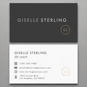Life Coach Luxe Zwart Elegant Modern Visitekaartje