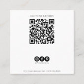Life Coach Minimalist Blauw Wit QR Code Vierkante Visitekaartje (Achterkant)