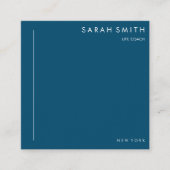 Life Coach Minimalist Blauw Wit QR Code Vierkante Visitekaartje (Voorkant)