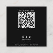 Life Coach Minimalist Zwart Wit QR Code Vierkante Visitekaartje (Achterkant)