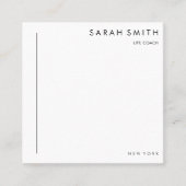 Life Coach Minimalist Zwart Wit QR Code Vierkante Visitekaartje (Voorkant)