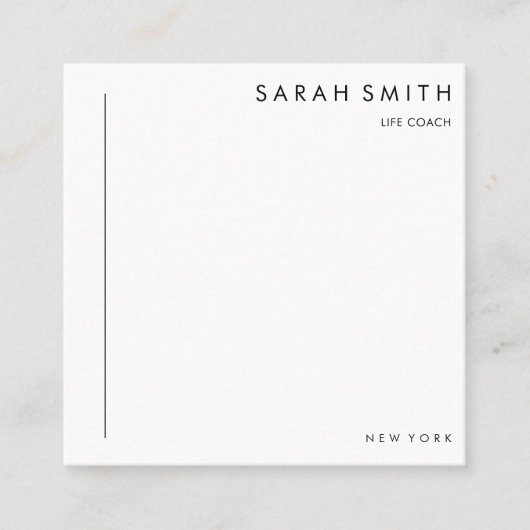 Life Coach Minimalist Zwart Wit QR Code Vierkante Visitekaartje (Voorkant)