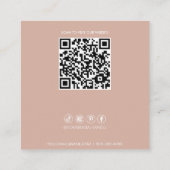 Life Coach Minimalistische Blush Wit QR Code Vierkante Visitekaartje (Achterkant)