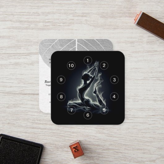 Life Coach One-legged King Pigeon Yoga Class Pass Klantenkaartje (Voorkant / Achterkant in situ)