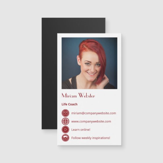 Life Coach Professional Networking Kaart Magnet (Voorkant / Achterkant)