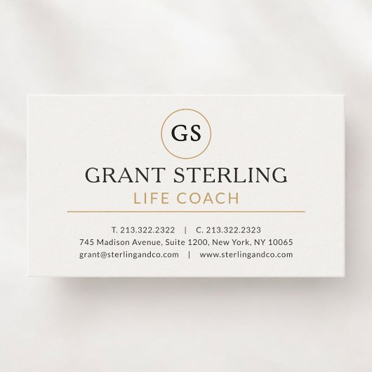 Life Coach Professional White Gold Visitekaartje
