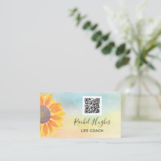 Life Coach QR Code Kleurig Visitekaartje (Staand voorkant)