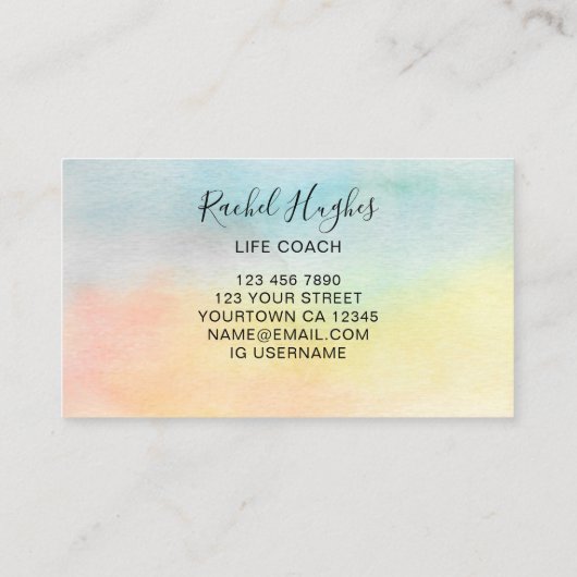 Life Coach QR Code Kleurig Visitekaartje (Achterkant)