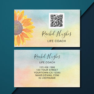 Life Coach QR Code Kleurig Visitekaartje