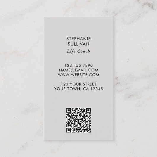 Life Coach QR Code Tree of Life Visitekaartje (Achterkant)