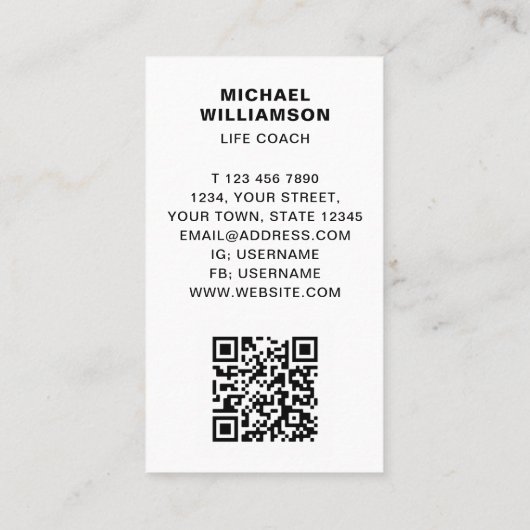 Life Coach QR-code Visitekaartje (Achterkant)