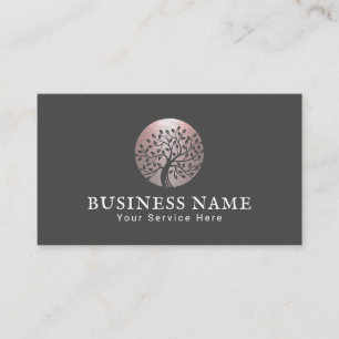 Life Coach Roos Gold Tree Logo Raad Donkergrijs Visitekaartje