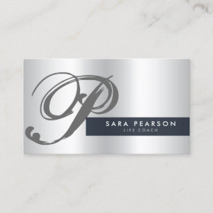 Life Coach Silver Monogram Visitekaartje