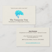 Life Coach Spiritueel Counselor Turquoise Tree 2 Visitekaartje (Voorkant / Achterkant)