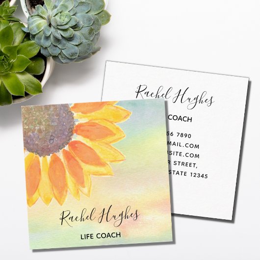 Life Coach Sunflower Colorful Visitekaartje