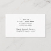 Life Coach Text Swash Advieskaart (Achterkant)