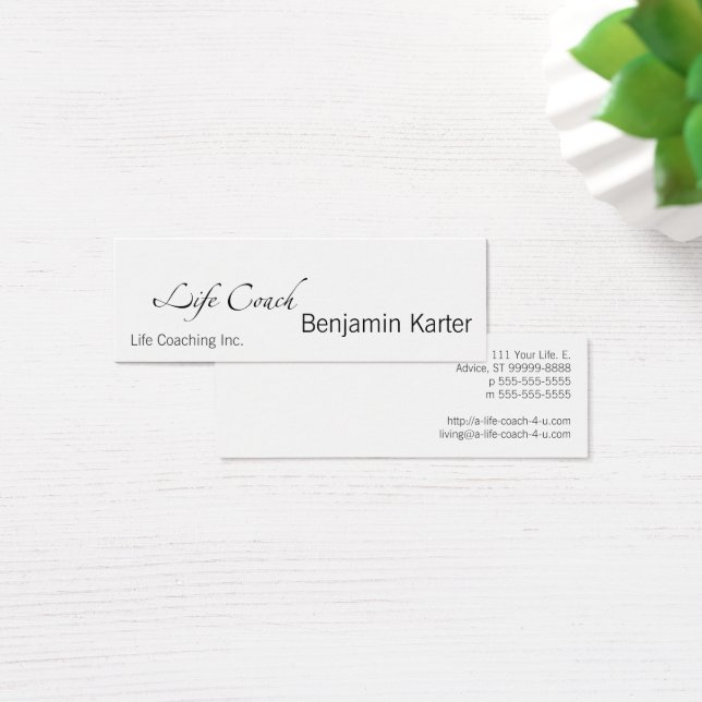 Life Coach Text Swash Mini Visitekaartjes (Bureau)