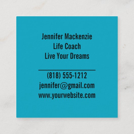 Life Coach Therapeut Rainbow Tree of Life Vierkante Visitekaartje (Achterkant)