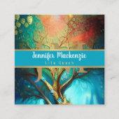 Life Coach Therapeut Rainbow Tree of Life Vierkante Visitekaartje (Voorkant)