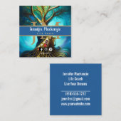 Life Coach Therapeut Rainbow Tree of Life Vierkante Visitekaartje (Voorkant / Achterkant)