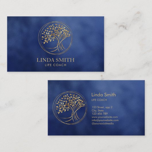 Life Coach Therapist Spa Wellness Cosmetics Tree B Visitekaartje (Voorkant / Achterkant)