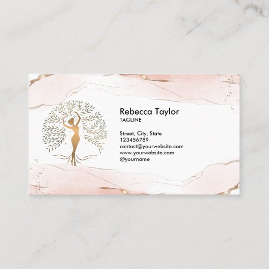 life coach tree of life therapeut genezer wellness visitekaartje (Achterkant)