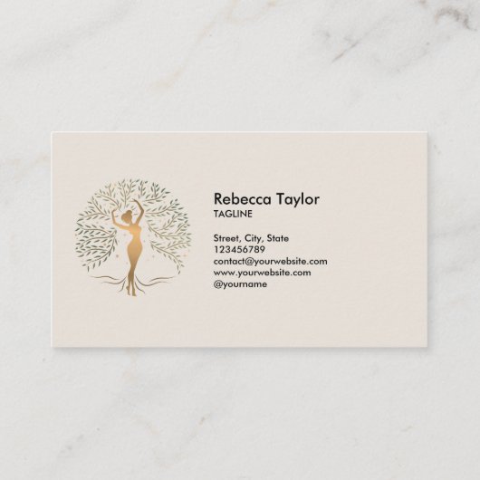 life coach tree of life therapeut genezer wellness visitekaartje (Achterkant)