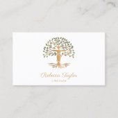life coach tree of life therapeut yoga genezer bus visitekaartje (Voorkant)