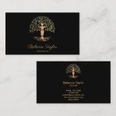 life coach tree of life therapeut yoga genezer bus visitekaartje (Voorkant / Achterkant)