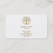 life coach tree of life therapeut yoga genezer bus visitekaartje (Achterkant)