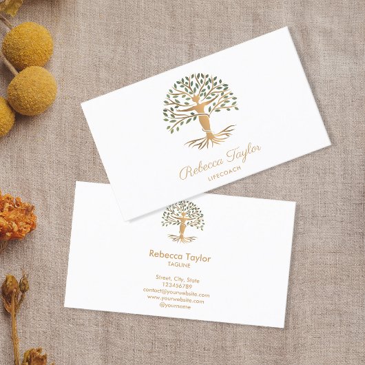 life coach tree of life therapeut yoga genezer bus visitekaartje