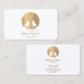 life coach tree of life therapeut yoga genezer bus visitekaartje (Voorkant / Achterkant)