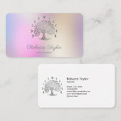 life coach tree of life therapeut yoga moon fascis visitekaartje (Voorkant / Achterkant)