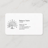 life coach tree of life therapeut yoga moon fascis visitekaartje (Achterkant)