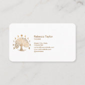 life coach tree of life therapeut yoga moon fascis visitekaartje (Achterkant)