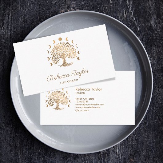 life coach tree of life therapeut yoga moon fascis visitekaartje