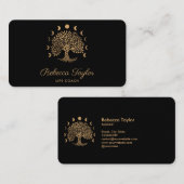 life coach tree of life therapeut yoga moon fascis visitekaartje (Voorkant / Achterkant)