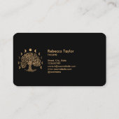 life coach tree of life therapeut yoga moon fascis visitekaartje (Achterkant)