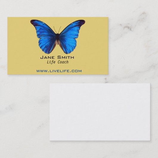 Life Coach wellend vlinderfreelance Visitekaartje (Voorkant / Achterkant)