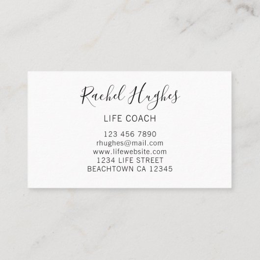 Life Coach Yellow Sunflower Visitekaartje (Achterkant)